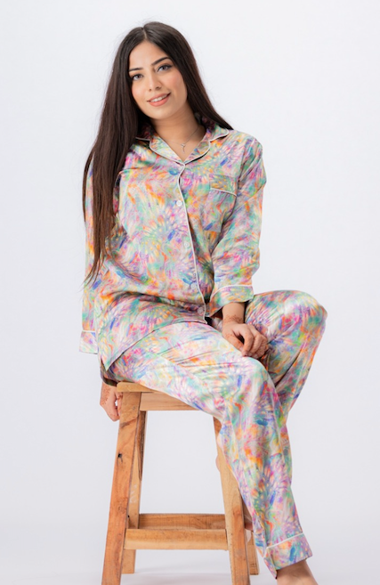 Satin Rainbow PJ set