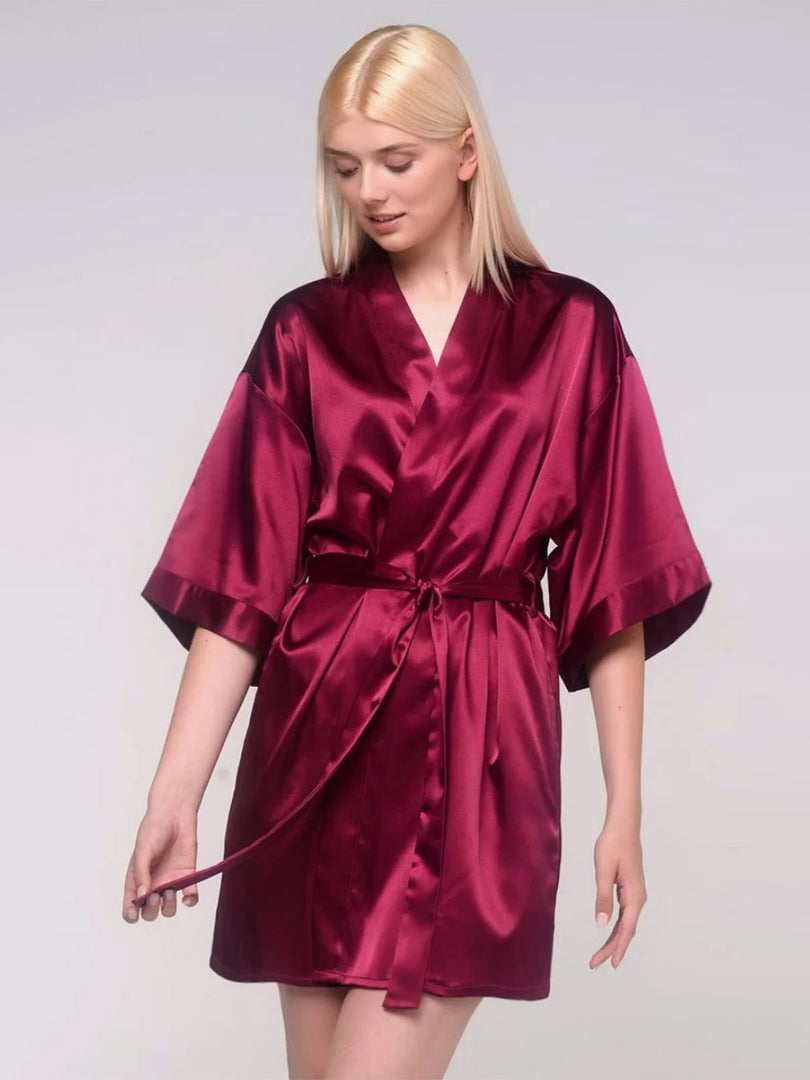 Short Silk Kimono Robe