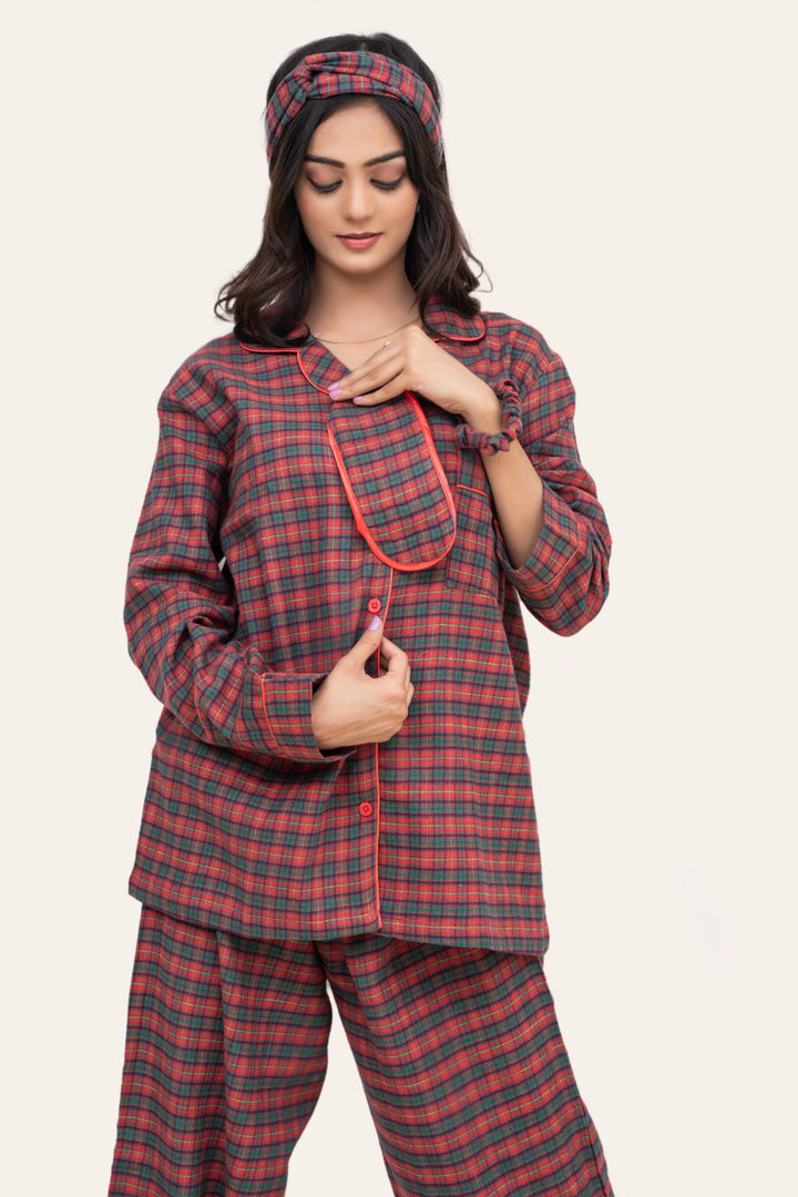 Small Checkered Flannel PJ set