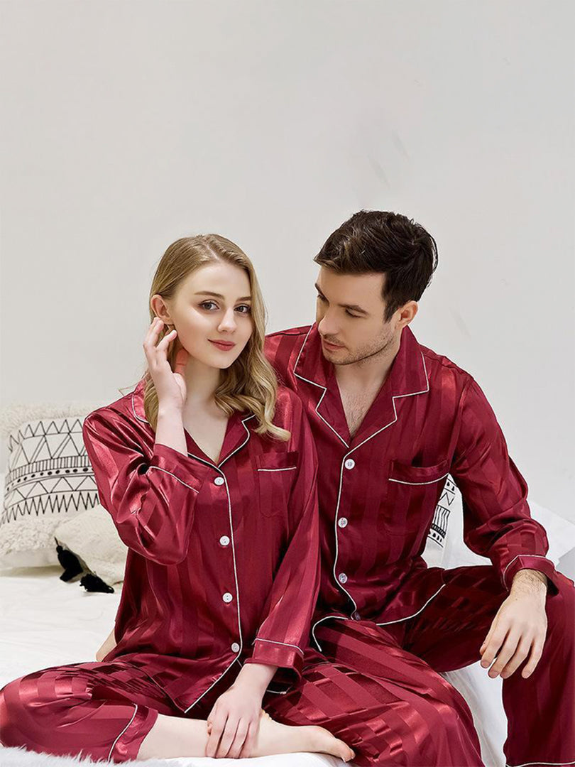 Couples Matching Striped PJ sets