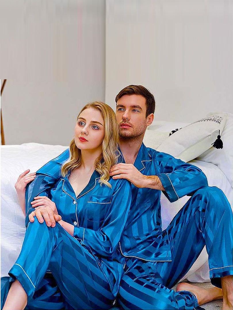 Couples Matching Striped PJ sets